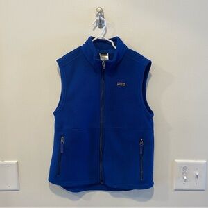 Patagonia synchilla fleece vest in kids size medium 10 blue soft full zip